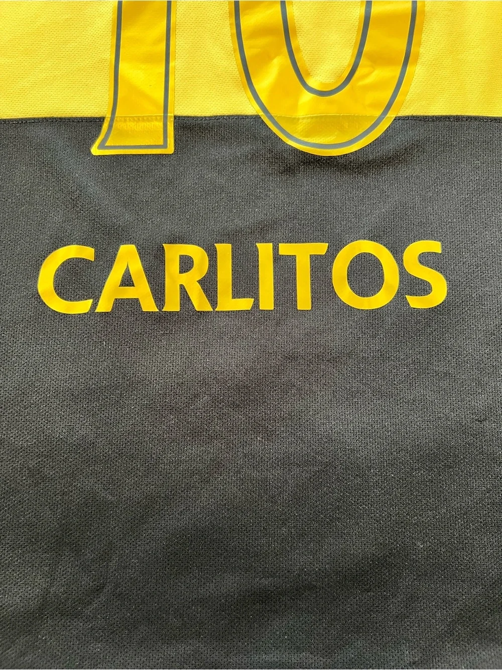 Nike Boca juniors 2016/17 3rd soccer jersey black/gold #1 Carlitos Tevez L
